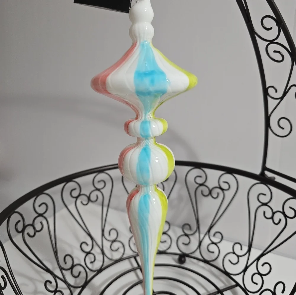 Robert Stanley Pastel Glass Christmas Ornaments Set 2 NWT - Picture 4 of 4